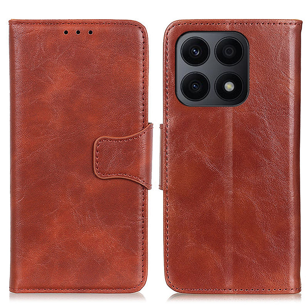For Honor X8a 4G Drop-proof Phone Case Crazy Horse Texture Split Leather Wallet Cover with Stand For Honor X8a 4G Drop-proof Phone Case Crazy Horse Texture Split Leather Wallet Cover with Stand